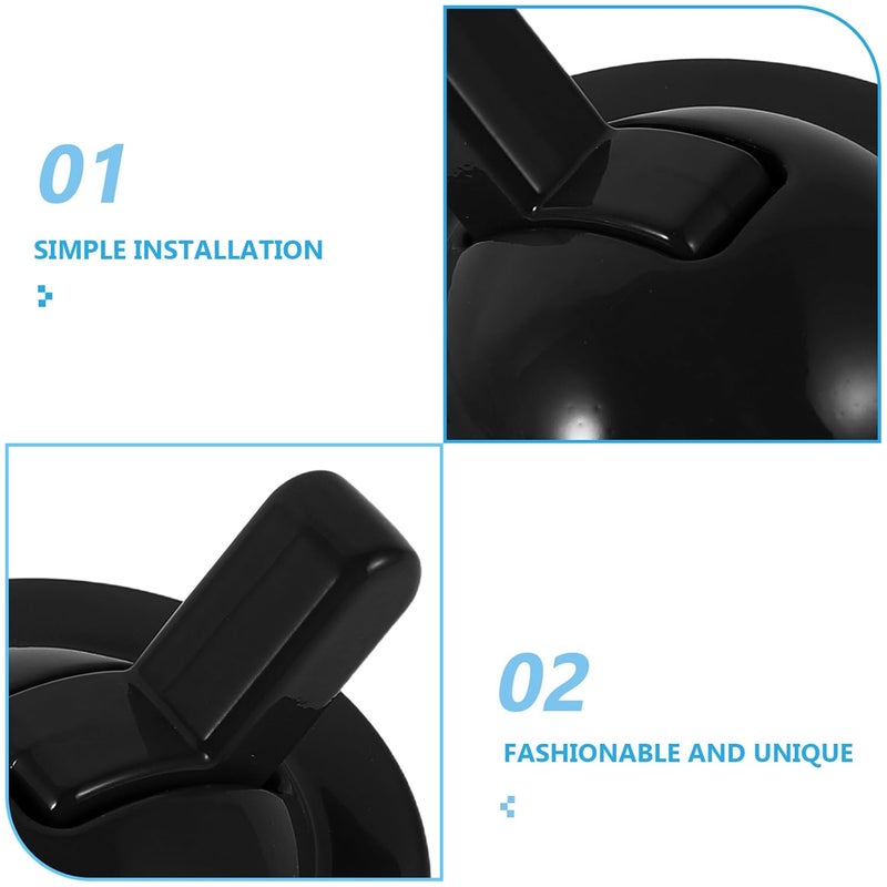Car Ignition Cover for Key Start with Metal Ball Lever Push to Start Accessories Retro One-Button Cap for Interior Car Decoration Black - Image 3