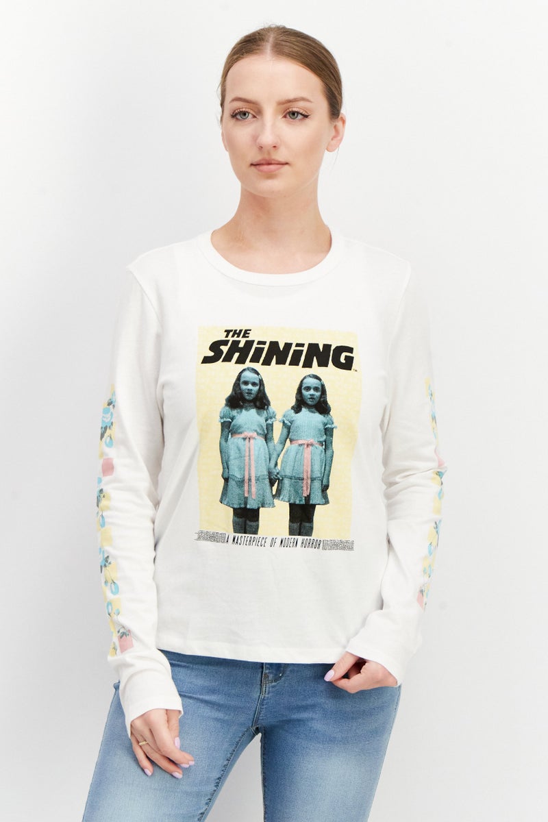 Vans x The Shining Women Round Neck Long Sleeves Outdoor Tops, White - Image 1
