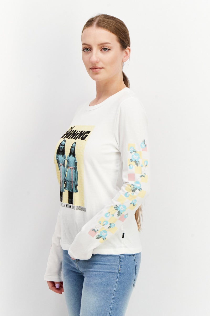 Vans x The Shining Women Round Neck Long Sleeves Outdoor Tops, White - Image 2