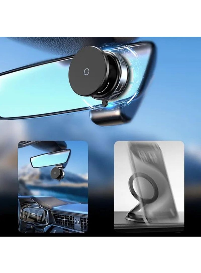 Phone Mount Car Stand, Vacuum Suction Magnetic Phone Holder, Dual-Mounting System For Holding Your Smartphone | WIDGETS MATRIX - Image 5