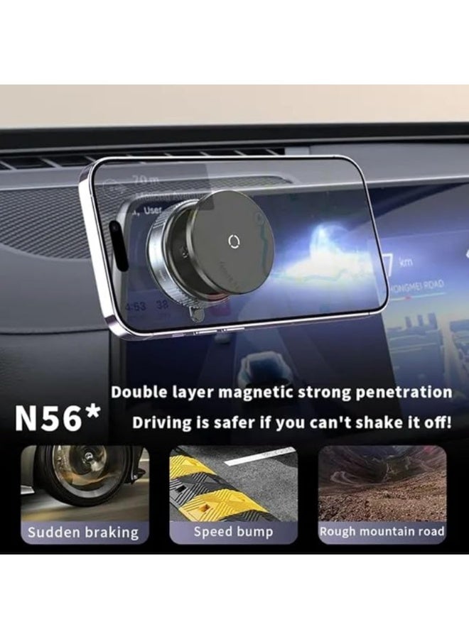 Phone Mount Car Stand, Vacuum Suction Magnetic Phone Holder, Dual-Mounting System For Holding Your Smartphone | WIDGETS MATRIX - Image 4
