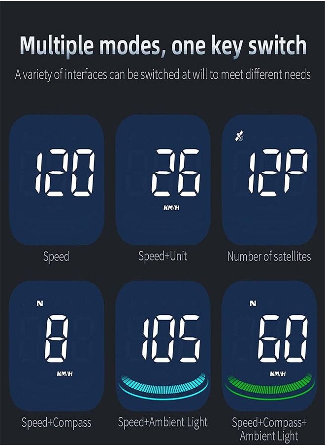 fashionhome - Digital GPS Smart Universal KMH & MPH Car Head Up Display Over-Speed Alarm Fatigue Driving Warning USB Interface Speedometer for All Vehicle - Image 1