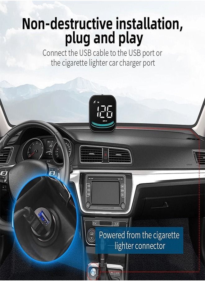 fashionhome - Digital GPS Smart Universal KMH & MPH Car Head Up Display Over-Speed Alarm Fatigue Driving Warning USB Interface Speedometer for All Vehicle - Image 1