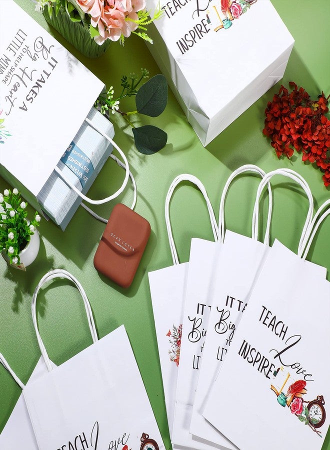 Fumete 24 Pieces End of Year Teacher Gifts Bags with Handle Thank You Party Favor Pouches Best Teacher Treat Pack for Graduation Party Decor 8.27 x 5.91 x 3.15 Inch - Image 3