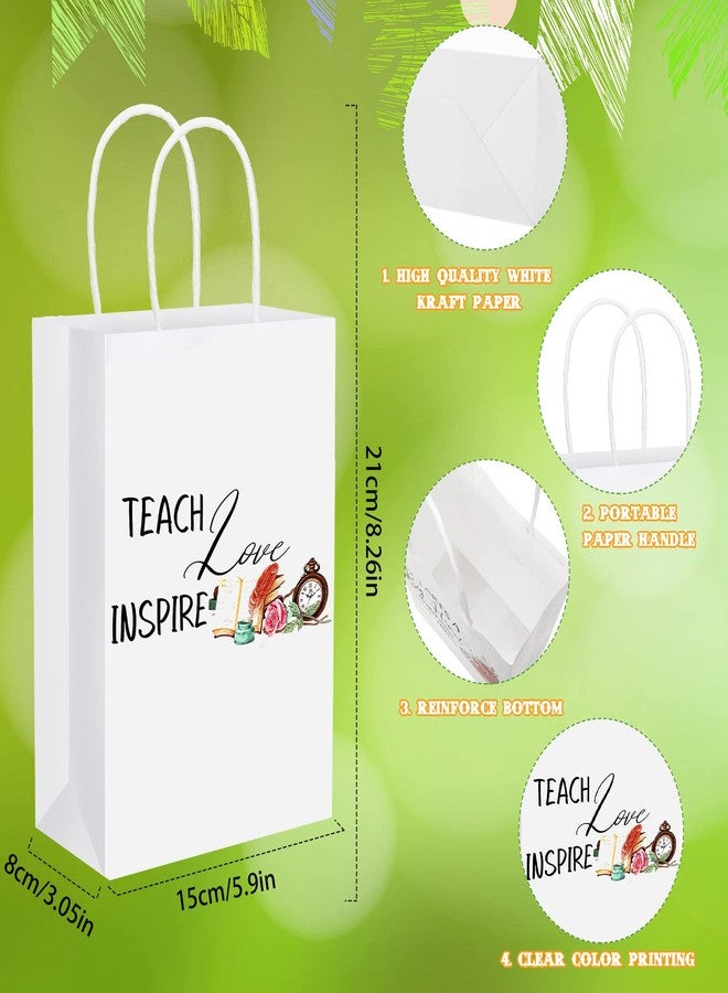 Fumete 24 Pieces End of Year Teacher Gifts Bags with Handle Thank You Party Favor Pouches Best Teacher Treat Pack for Graduation Party Decor 8.27 x 5.91 x 3.15 Inch - Image 2