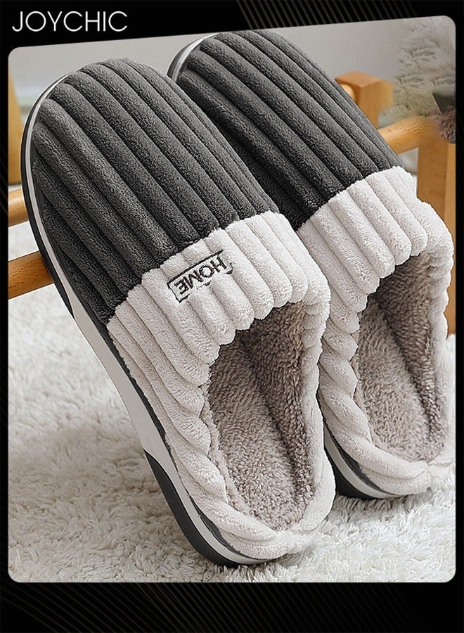 Joychic Autumn and Winter Bedroom Slipper for Men Non-slip Thick-soled Warm Home Slipper - Image 1