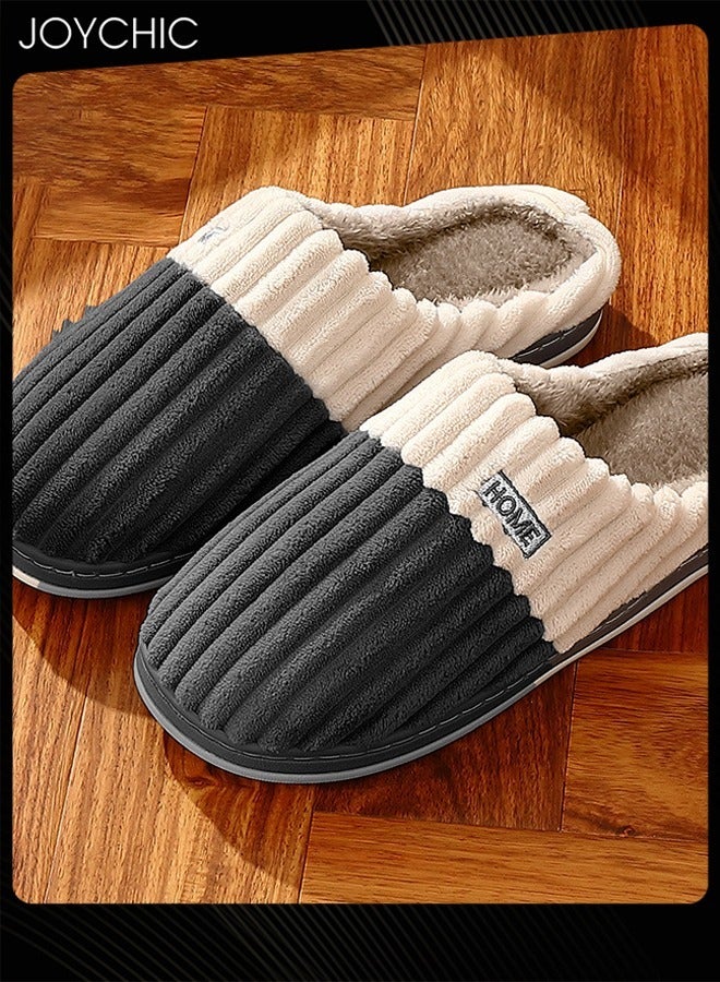 Joychic Autumn and Winter Bedroom Slipper for Men Non-slip Thick-soled Warm Home Slipper - Image 2