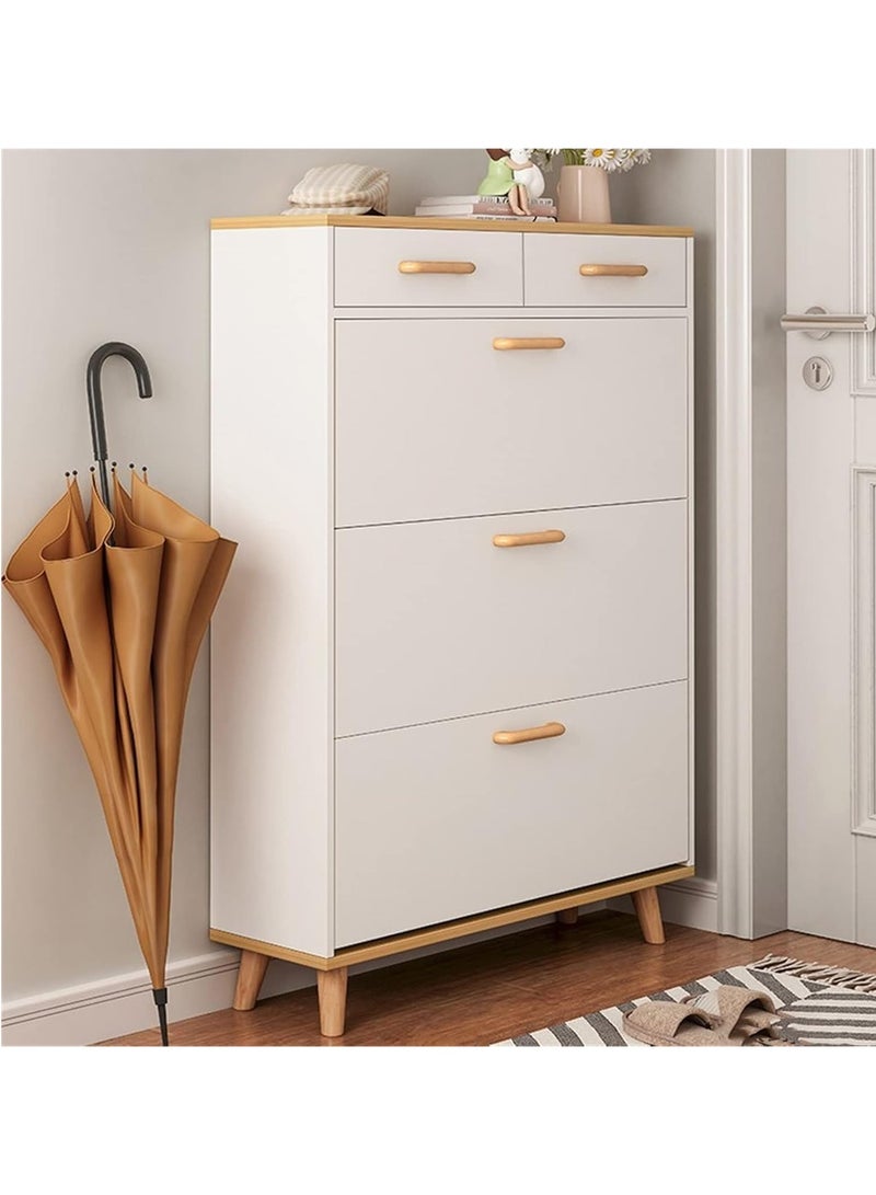 DubaiGallery Shoe Racks for Entryway, Narrow Shoe Cabinet, Modern Wall Shoe Rack with 3 Flap Drawers, Hidden Handle, Closet Shoe Rack for Entrance/Bedroom/Bathroom - Image 2