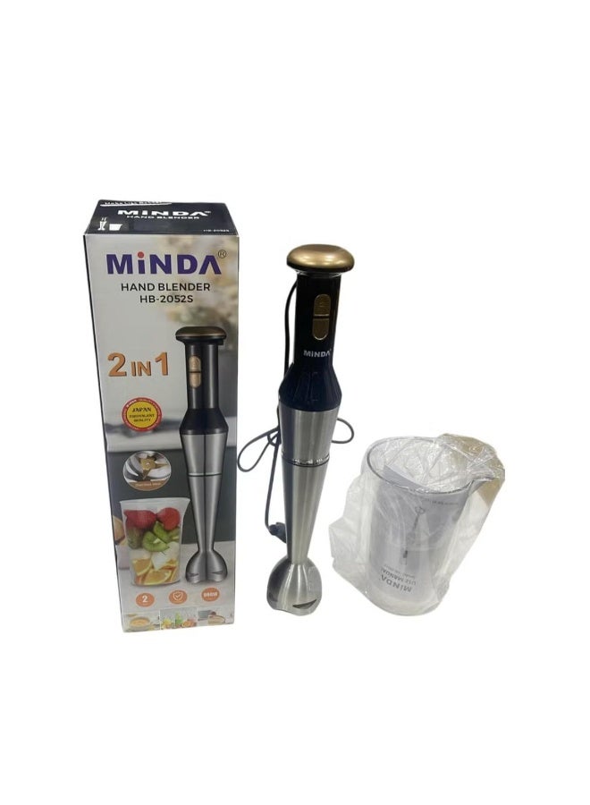 Minda 2-in-1 Hand Blender with Mixing Cup – Stainless Steel Stick Blender - Image 1