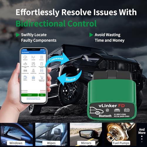 vLinker VGATE vLinker FD Bluetooth OBD2 Scanner Diagnostic Tool, Car Code Readers & Scan Tools for Android & Windows (Not iOS), Wireless OBD2 Adapter Auto All System Diagnostic to Check Engine Light - Image 4