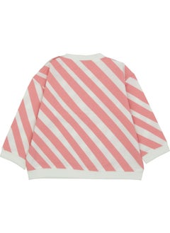 Jrmori Sideways Stripe Printed Sweatshirt with Snap on Shoulders  - Image 2
