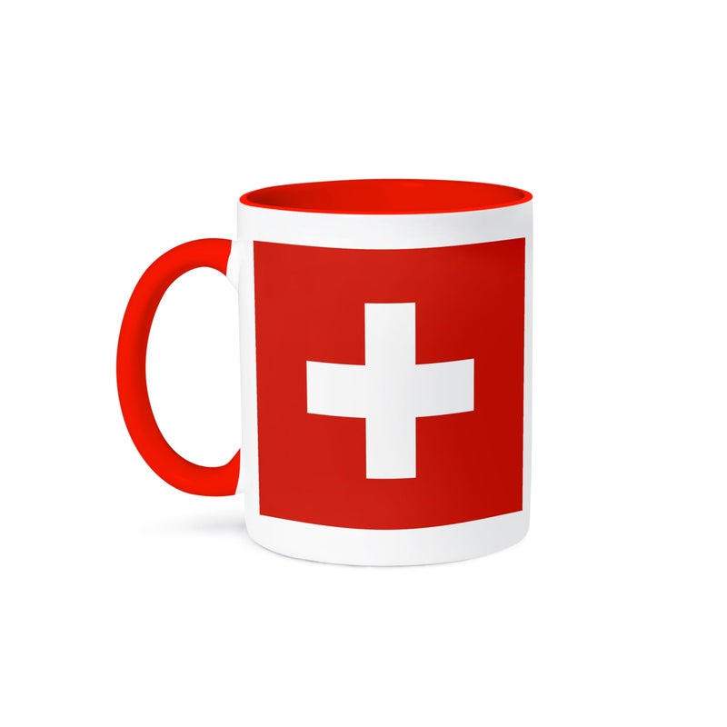 3dRose Flag of Switzerland Mug, 11 oz, Red - Image 1