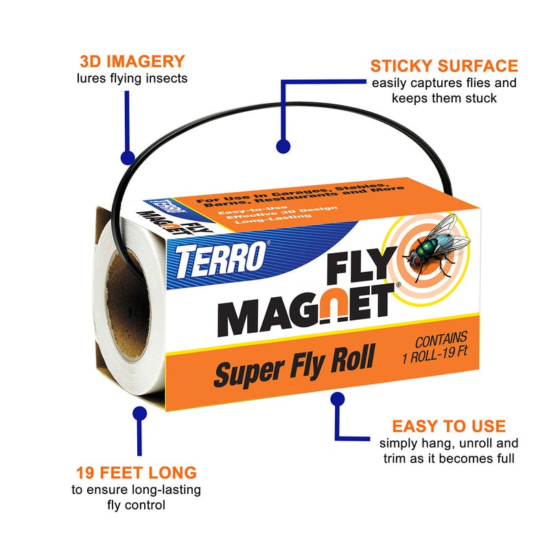 TERRO T521SR Magnet Super Fly Roll-2 Pack,White - Image 3