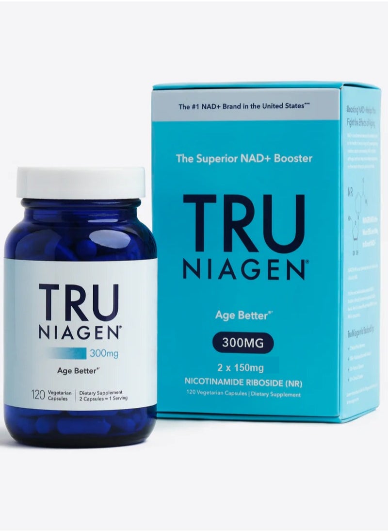 TRU NIAGEN Patented Nicotinamide Riboside NAD+ Supplement. NR Supports Cellular Energy Metabolism & Repair, Vitality, Healthy Aging Heart, Brain And Muscle - 60 Servings, 120 Capsules  - Image 1