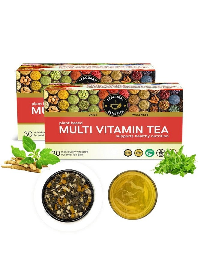 TEACURRY Multivitamin Tea (60 Tea Bags, 2 Month Pack) - Essential Minerals & Vitamins For Daily Energy & Stamina | Plant Only Multivitamin Tea For Men & Women And Kids - Image 1
