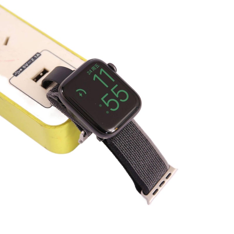 سوار ساعة ذكية سوار نايلون حلقي متوافق مع Apple Watch Ultra بملاءمة قابلة للتعديل وحزام بديل باللون رمادي قابل للتعديل - Image 4