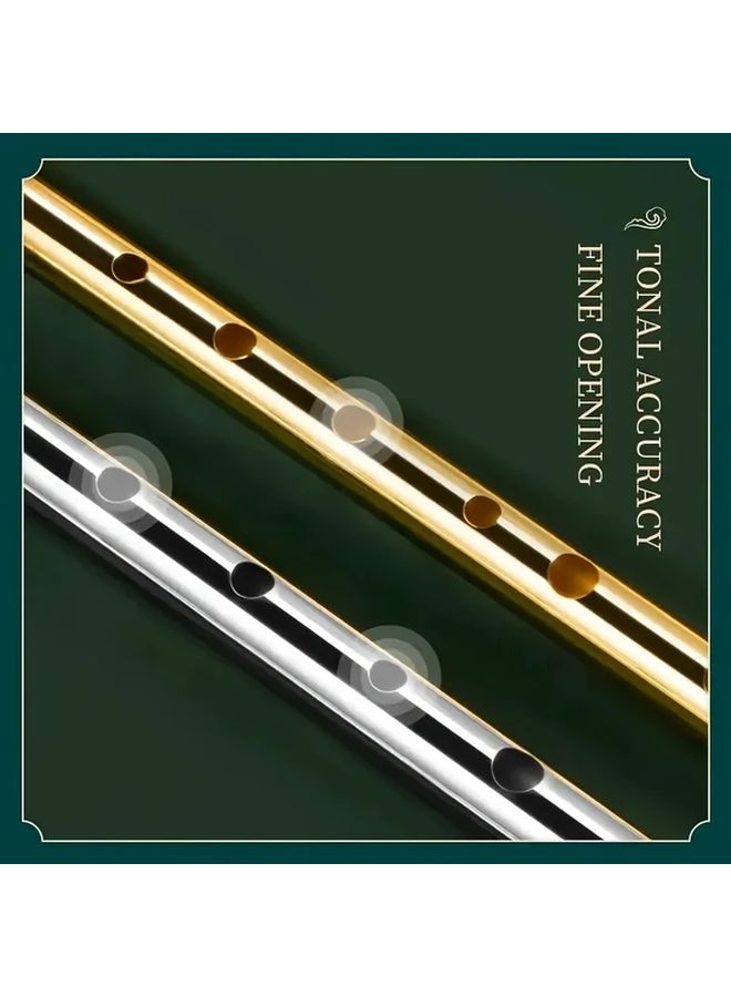 Irish Whistle Flute in C Key D Major Aluminum Alloy Golden Beginner Friendly with Teaching Materials for Students Age 14 and Up - Image 5