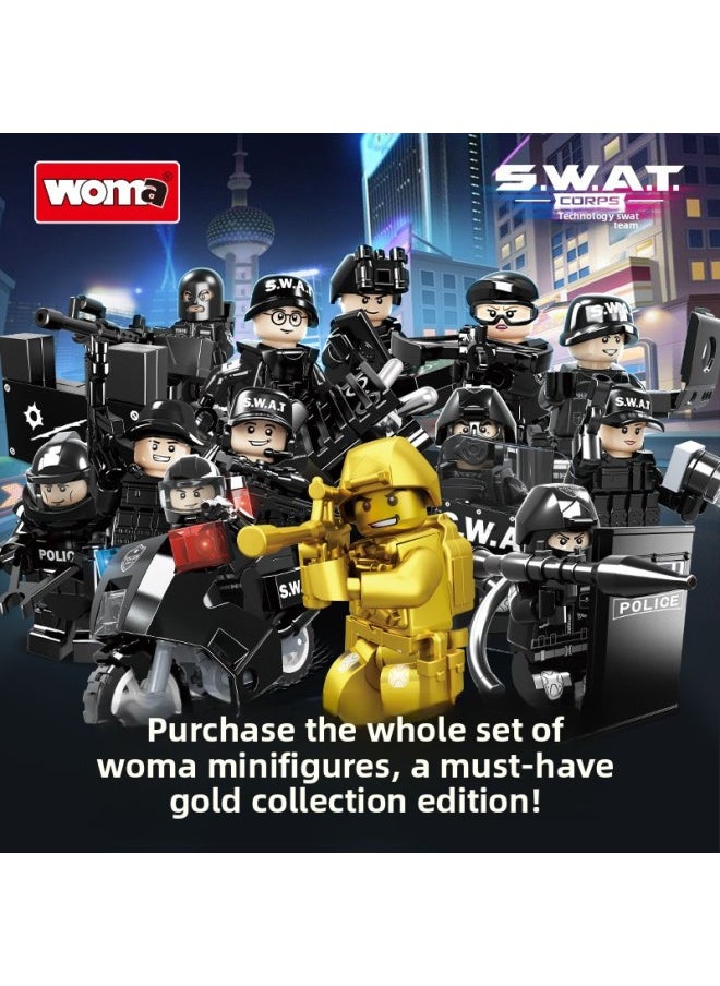 Woma Building Blocks Special Police Team Military Men Children Boys Assembled Toys Special Forces Weapons Suit-Color:C1025f1 Racing  - Image 2