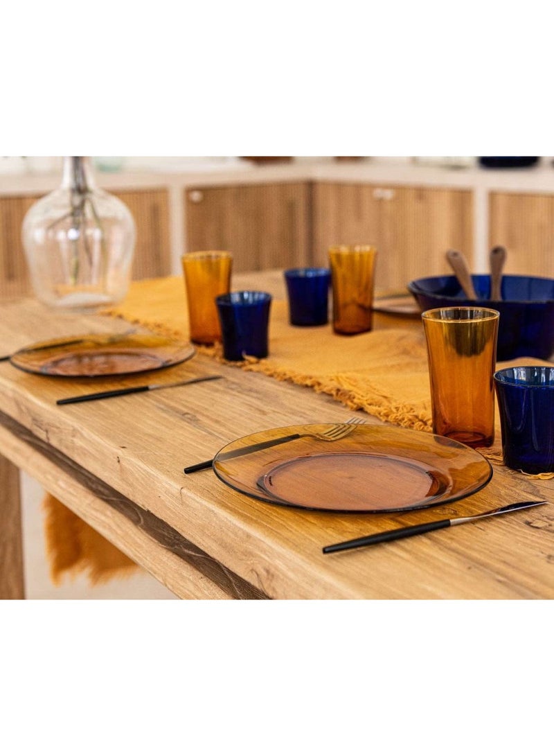 دوراليكس Duralex - أطباق عشاء Lys Amber مقاس 23.5 سم (مجموعة من 6) - Image 1