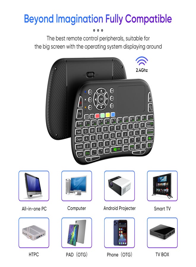 2.4GHz Wireless Keyboard Touch Voice Infrared Remote Control All-in-One Wireless Keypad - Image 5