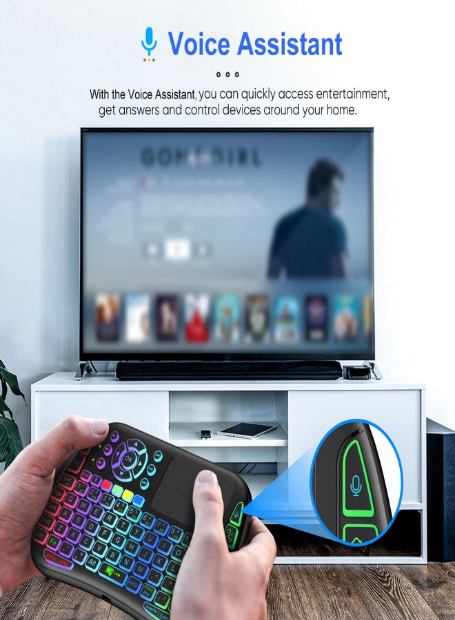 2.4GHz Wireless Keyboard Touch Voice Infrared Remote Control All-in-One Wireless Keypad - Image 2