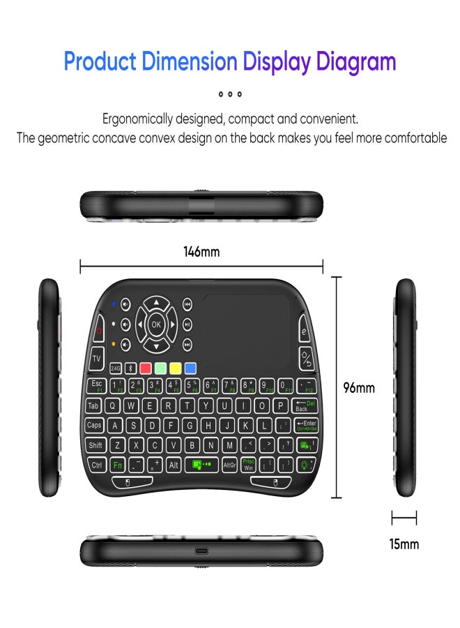 2.4GHz Wireless Keyboard Touch Voice Infrared Remote Control All-in-One Wireless Keypad - Image 3