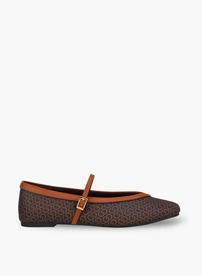 Women Monogram Print Mary Jane Shoes