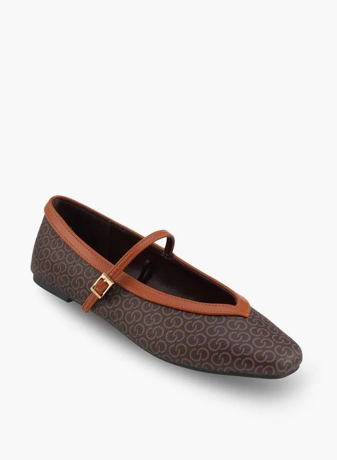 Celeste BROWN Women Monogram Print Mary Jane Shoes for Women | Best Price UAE