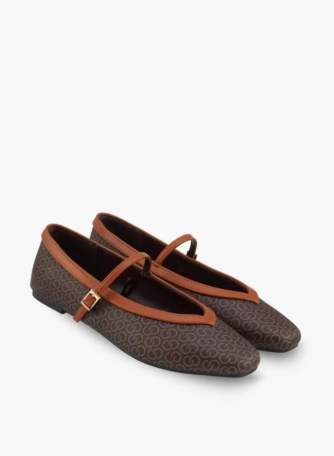Celeste BROWN Women Monogram Print Mary Jane Shoes for Women | Best Price UAE