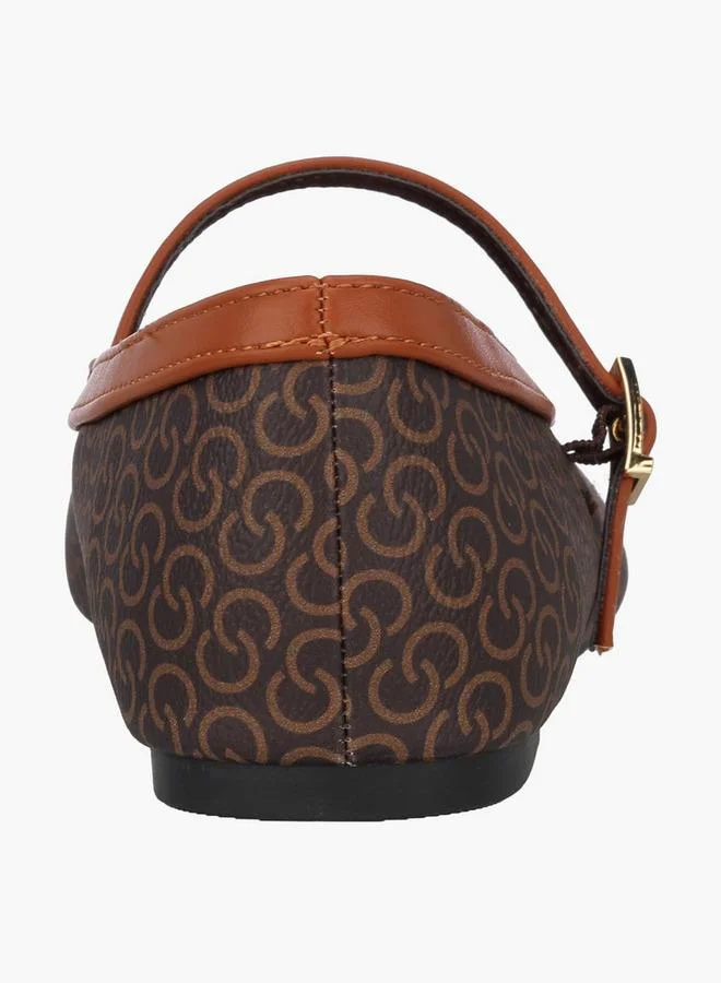 Celeste BROWN Women Monogram Print Mary Jane Shoes for Women | Best Price UAE