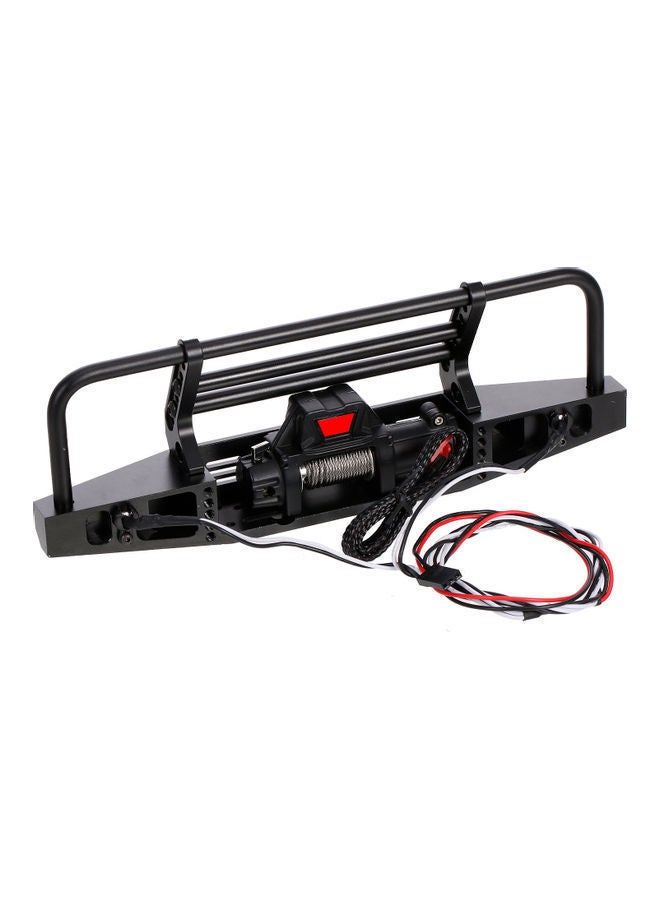 NIBEMINENT Metal Front Bumper With Winch 2 LED Light RC Car Crawler Compatible 24x3x16cm - Image 5