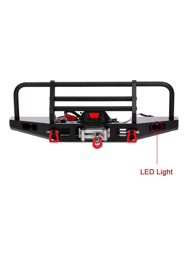 NIBEMINENT Metal Front Bumper With Winch 2 LED Light RC Car Crawler Compatible 24x3x16cm - Image 3