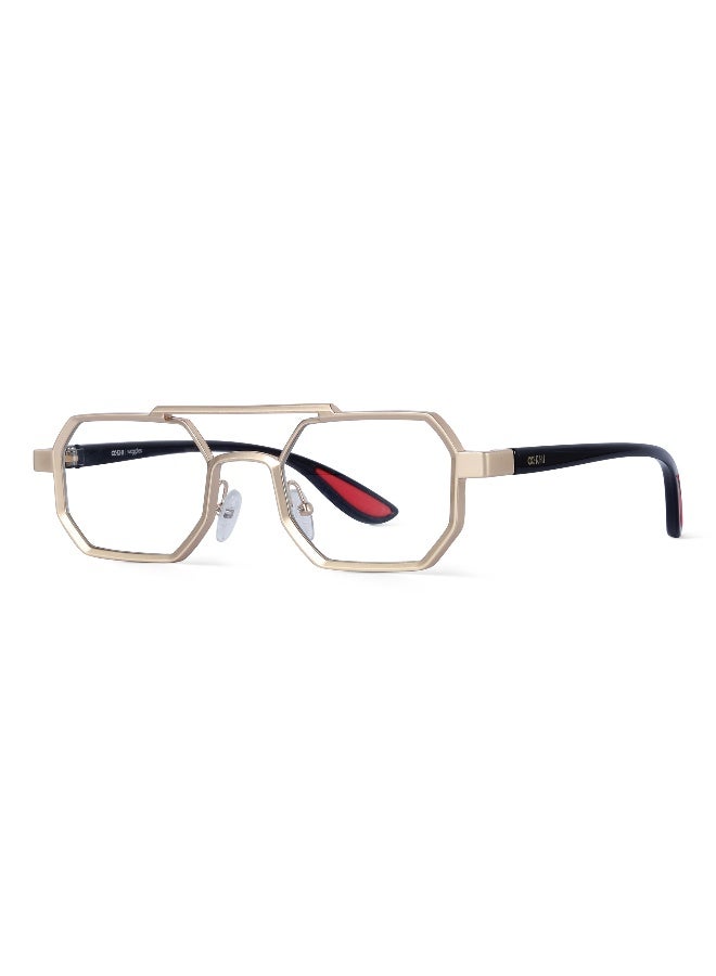 Woggles UV- Protected Transparent Hexagonal Sunglasses  - Image 5