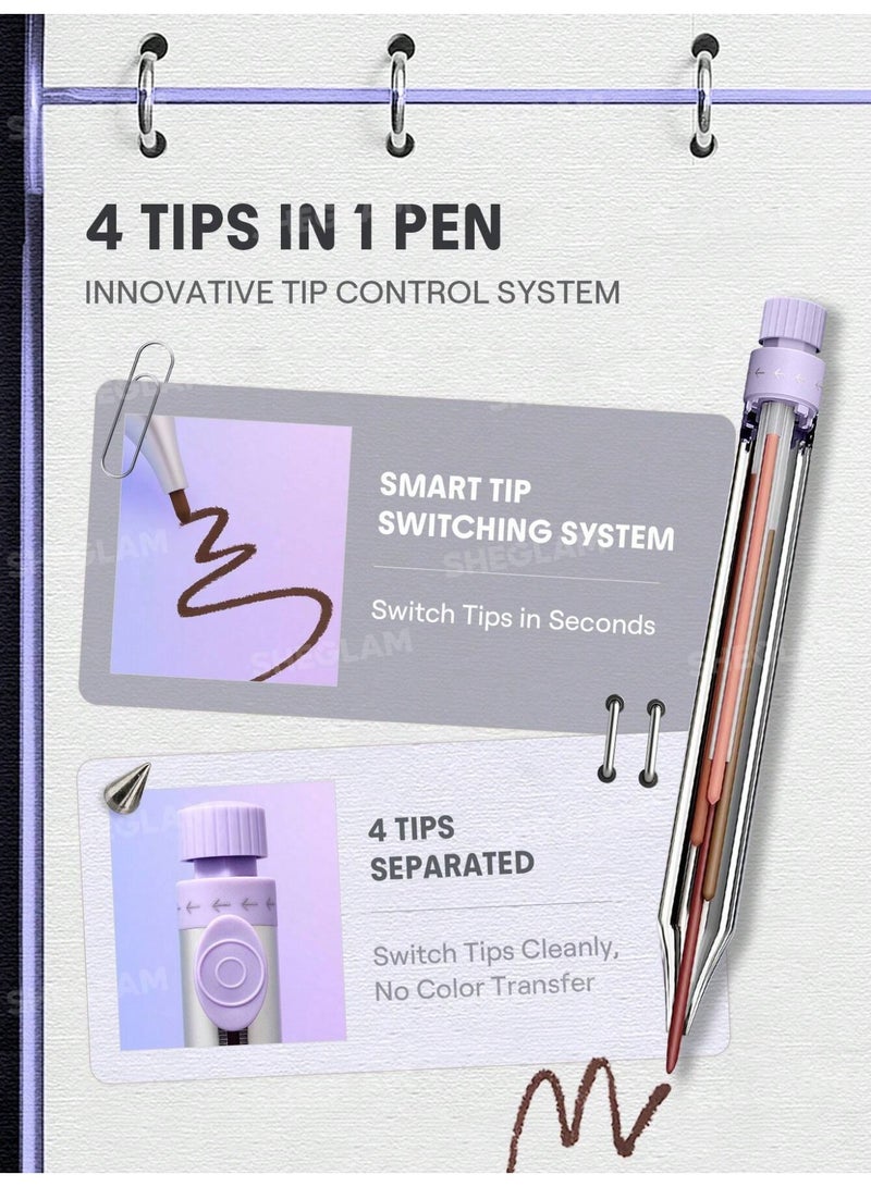 شيجلام The Everywhere 4-in-1 Liner Pen – Eyeliner, Brow Pencil, Lip Liner & Highlighter, Multi-Use Makeup Pen multicolour - Image 3