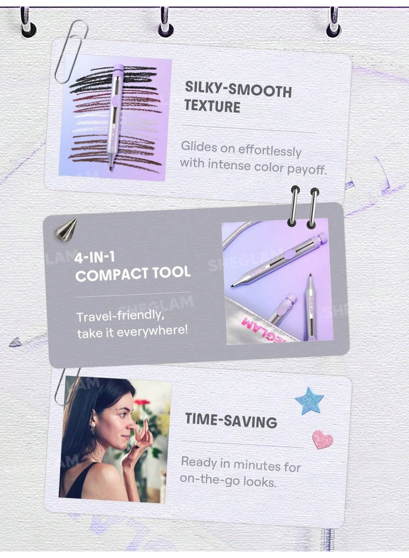 شيجلام The Everywhere 4-in-1 Liner Pen – Eyeliner, Brow Pencil, Lip Liner & Highlighter, Multi-Use Makeup Pen multicolour - Image 5