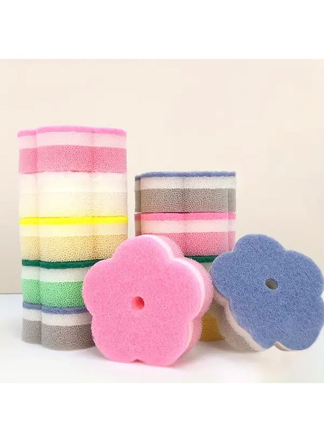 3Pcs Round Flower Gourd Dishwashing Sponges Durable Polyvinyl Alcohol Kitchen Cleaning Sponges With Colorful Floral Design Random Color Multi Purpose Home Cleaning Essentials For Bathroom Bedroom Living Room And Toilet - Image 2