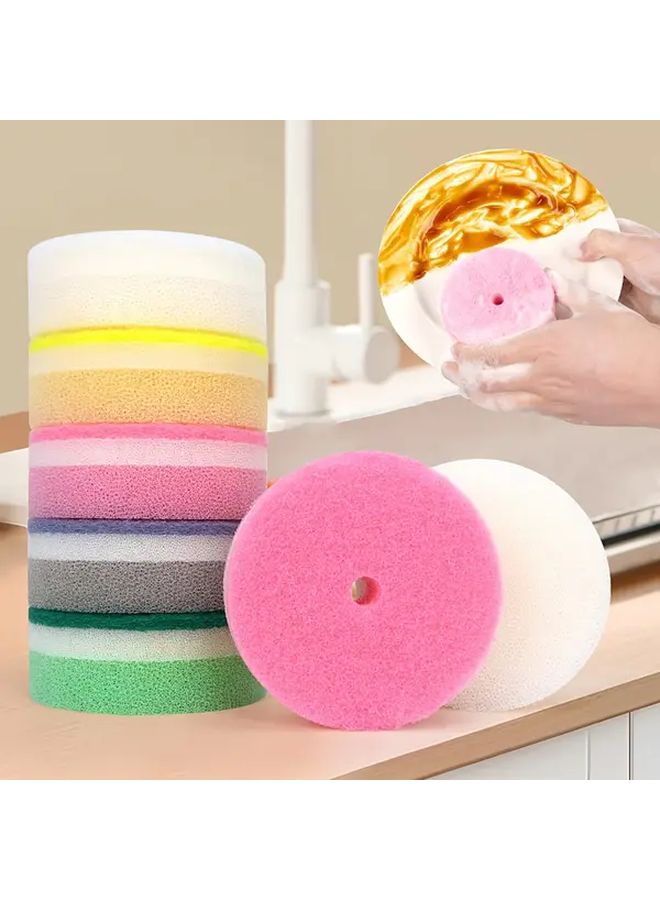 3Pcs Round Flower Gourd Dishwashing Sponges Durable Polyvinyl Alcohol Kitchen Cleaning Sponges With Colorful Floral Design Random Color Multi Purpose Home Cleaning Essentials For Bathroom Bedroom Living Room And Toilet - Image 1