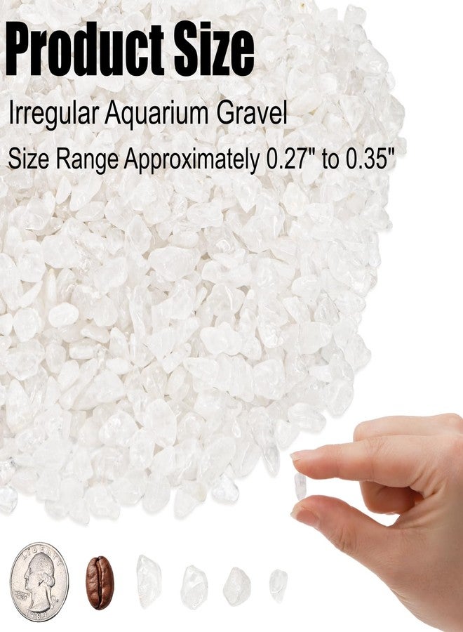 ELFULLY 5 lbs Small Natural White Quartz Crystal Stone, Irregular Aquarium Gravel, Mini Clear Tumbled Chips Crushed Stone, Healing Reiki Gemstones, Decorative Pebbles Rocks for Vase Tank Plant, 7-9 mm - Image 2