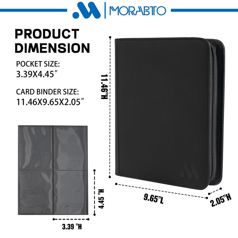MORABTO Top Loader Binder, Holds 128 Top Loaders,4 Pocket Top Loader Binders for 3" x 4" Rigid Cards,Card Album Folder for Hard Plastic Top Loaders - Image 2