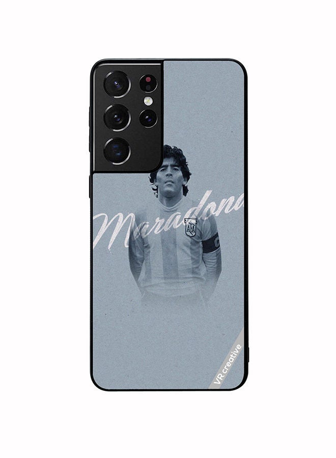 VR CREATIVE Protective Case Cover For Samsung Galaxy S21 Ultra 5G Maradona Design Multicolour - Image 1