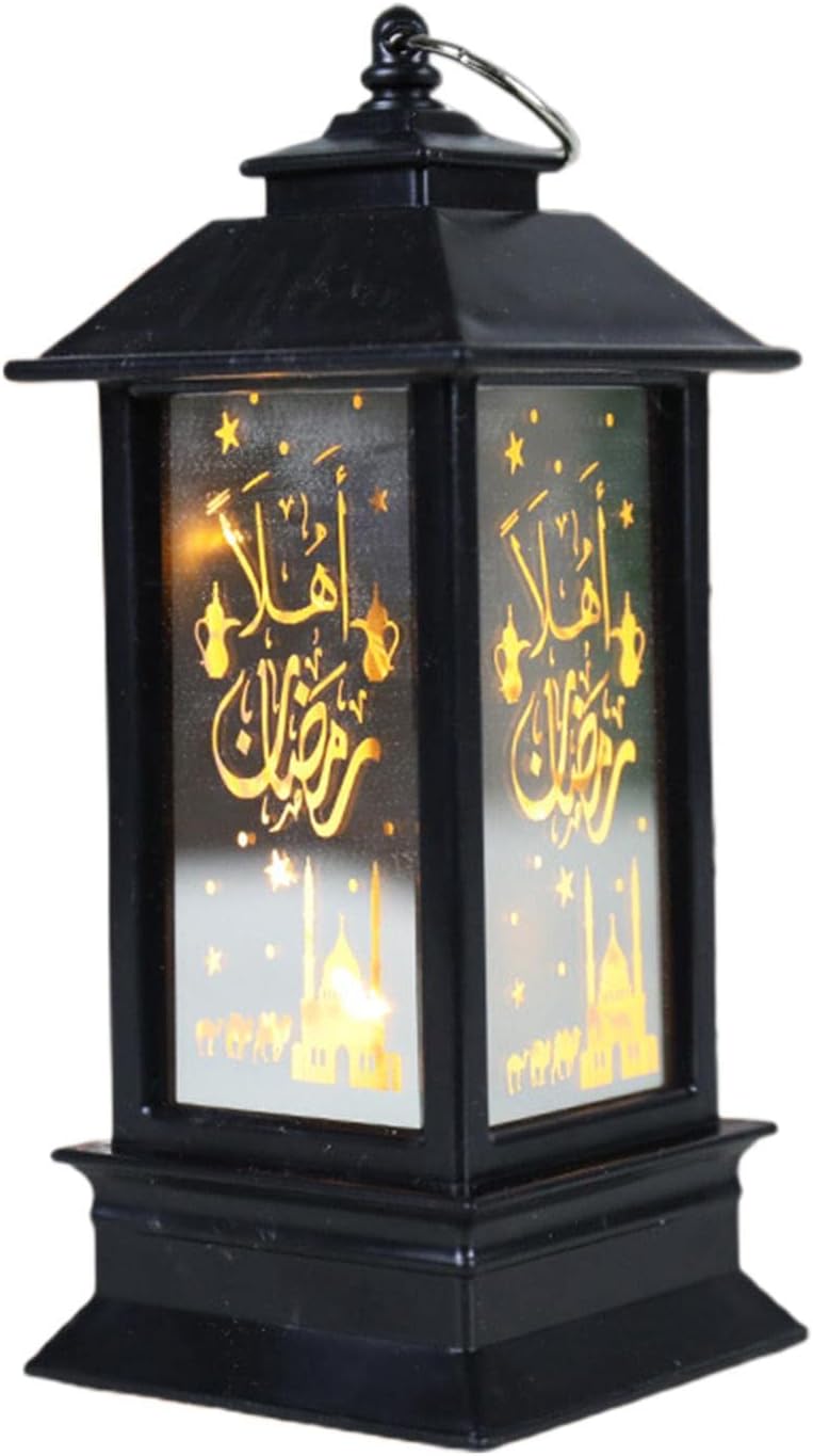 klarako Eid Mubarak Ramadan Decorations for Home Palace Lantern Led Light Ornaments Lamp Ramadan Kareem Gift  Black S - Image 4