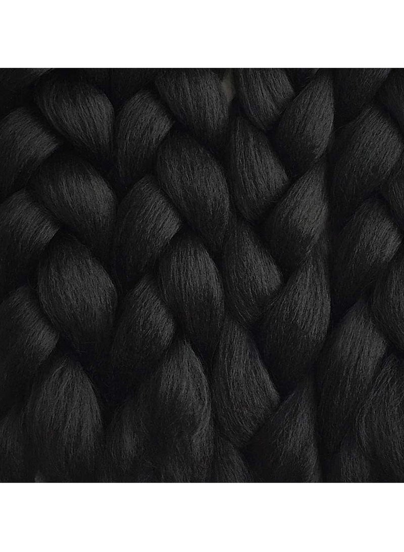 إستيل وصلات شعر تجديل جامبو 60 سم شعر صناعي للتضفير (لون أسود) - Image 3