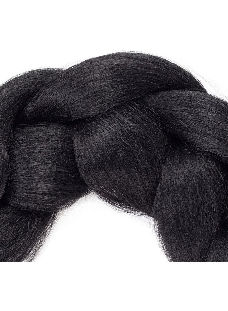 إستيل وصلات شعر تجديل جامبو 60 سم شعر صناعي للتضفير (لون أسود) - Image 5