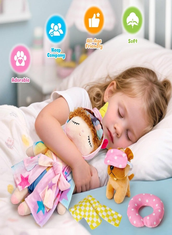 Golray 13'' Soft Baby Doll for Girls - My First Baby Doll with Blonde Hair, Unicorn Dolls Clothes & Yellow Scarf, Pretend Play Toys for Toddlers, Birthday Gift for 3 4 5 6 7 8 Year Old Girls - Image 5