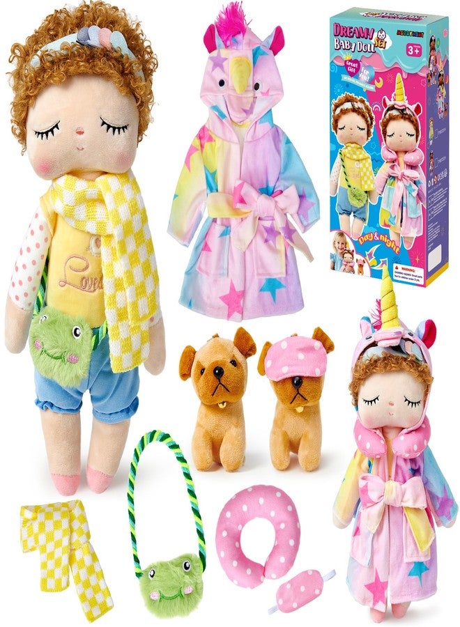 Golray 13'' Soft Baby Doll for Girls - My First Baby Doll with Blonde Hair, Unicorn Dolls Clothes & Yellow Scarf, Pretend Play Toys for Toddlers, Birthday Gift for 3 4 5 6 7 8 Year Old Girls - Image 1