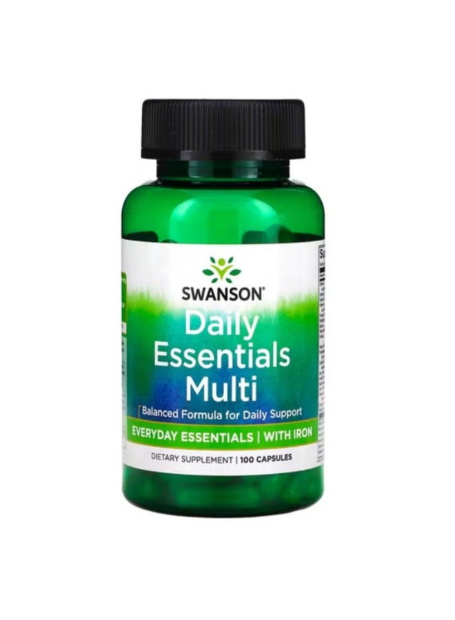 سوانسون كبسولات متعددة Daily Essentials ، 100 كبسولة