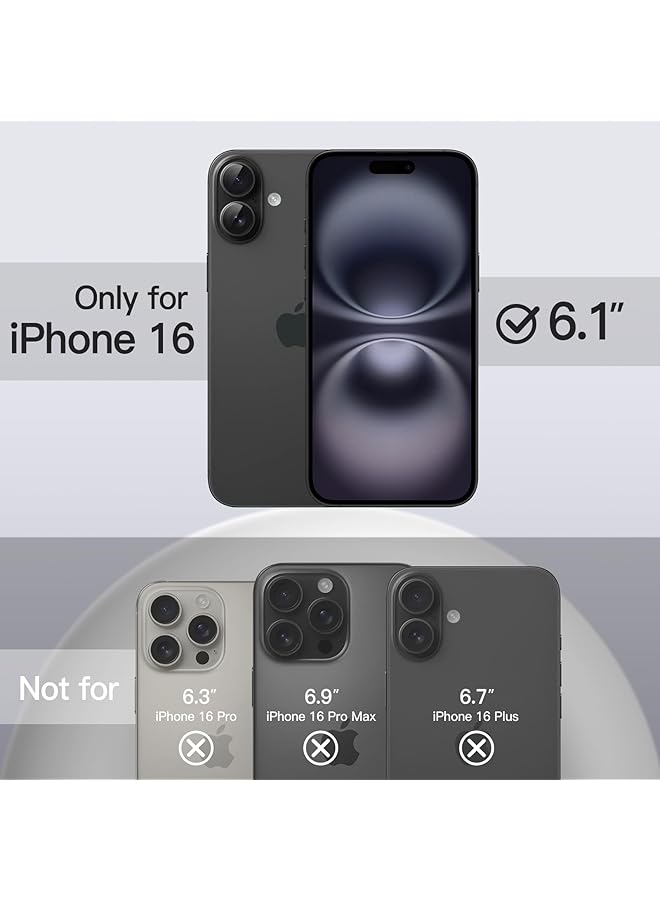 جي تيك جراب سيليكون سائل لهاتف آيفون 16 مقاس 6.1 بوصة، جراب حماية كامل للجسم ناعم الملمس ومضاد للخدش ومضاد للصدمات مع بطانة من الألياف الدقيقة باللون الأسود - Image 2