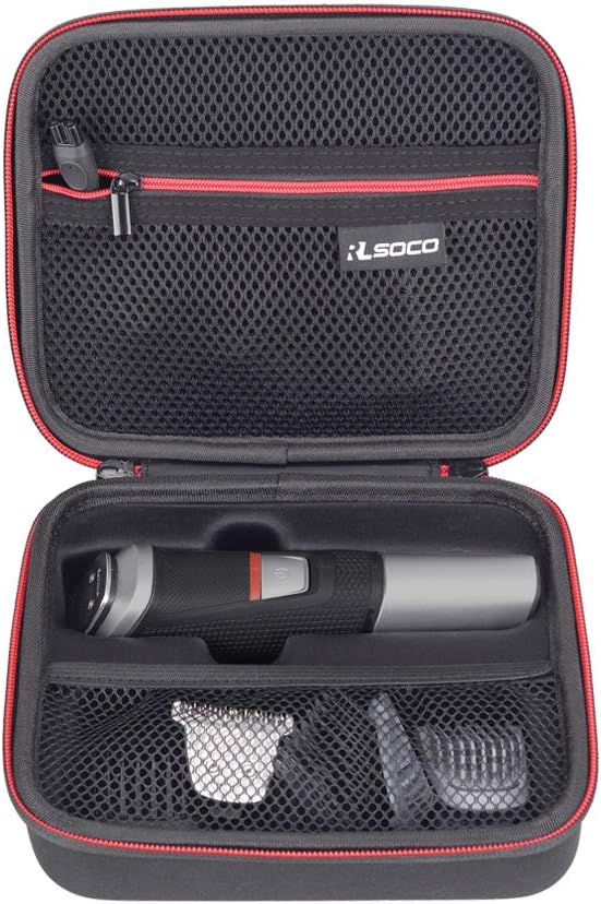 حافظة صلبة لـ Philips Norelco Multi Groomer ماكينة الحلاقة المتعددة في واحد سلسلة 3000 وسلسلة Multigroom 5000، تناسب Philips MG3740/40، MG5910/49، MG3750/60، MG5750/49، MG3910/40