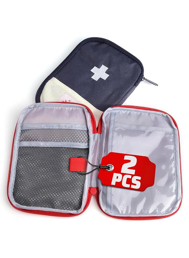Oasisgalore 2Pcs Empty First Aid Bags Travel Medicine Bag Medical Kits Mini First Aid Pouch  - Image 1