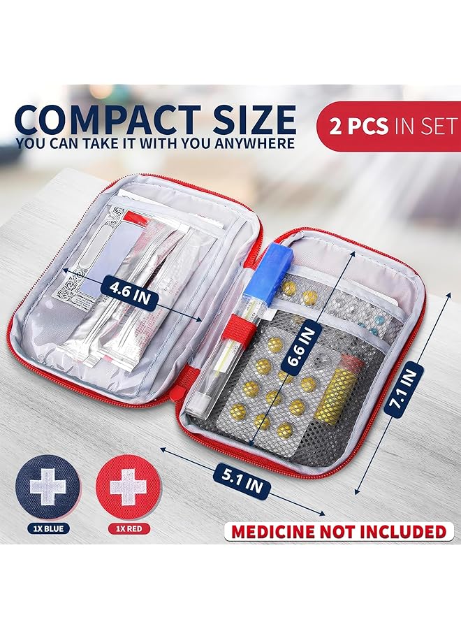 Oasisgalore 2Pcs Empty First Aid Bags Travel Medicine Bag Medical Kits Mini First Aid Pouch  - Image 2